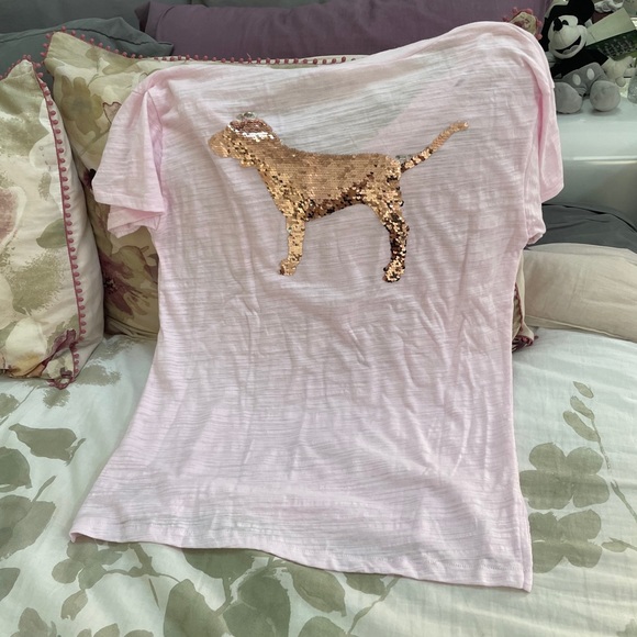 Victoria secret pink flip bling dog top - Picture 2 of 5